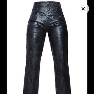 Pretty Little Thing Black Croc Pants